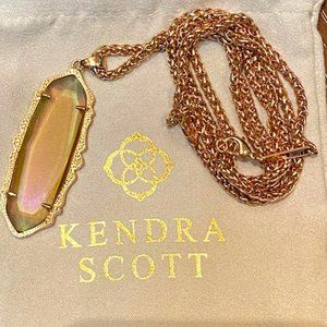 Kendra Scott Layden Rose Gold Pendant Necklace in Dichroic Glass